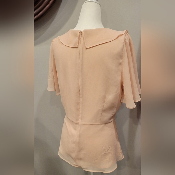 CALVIN KLEIN Blush Ruffle Top Blouse Women's Size S/P - Picture 6 of 6